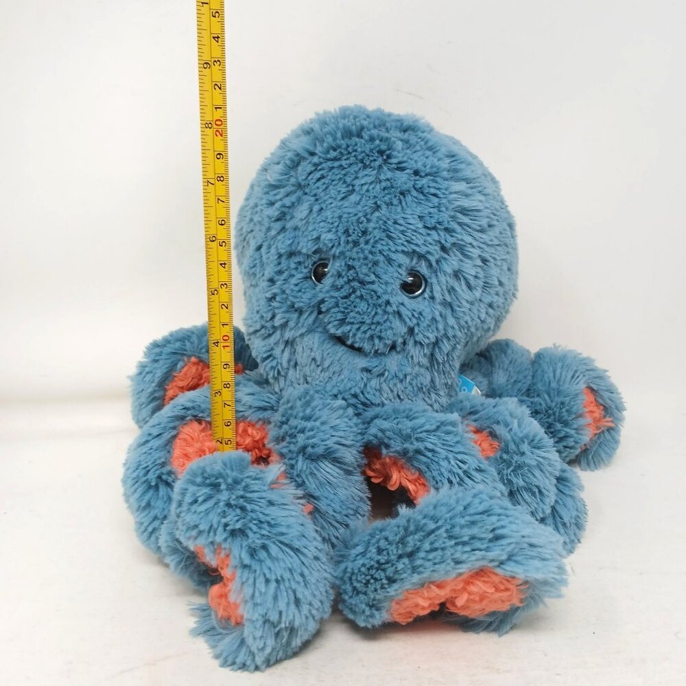Manhattan Toy Co Plush Octopus Stuffed Animal 8" Blue & Orange Soft Cuddly #D51 - Picture 2 of 12